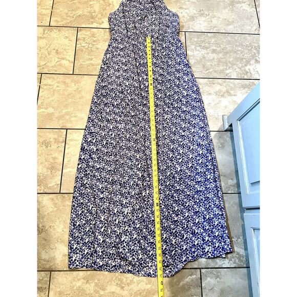 Jessica Simpson Maxi Dress Multicolor Floral Print Halter Sleeveless Size L - Picture 7 of 9
